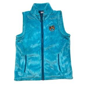 Lands’ End Fleece Vest, Teal, Kids LG 10–12 — Cozy, Full Zip, Comfy